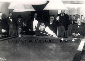 Conan Doyle playing billiards